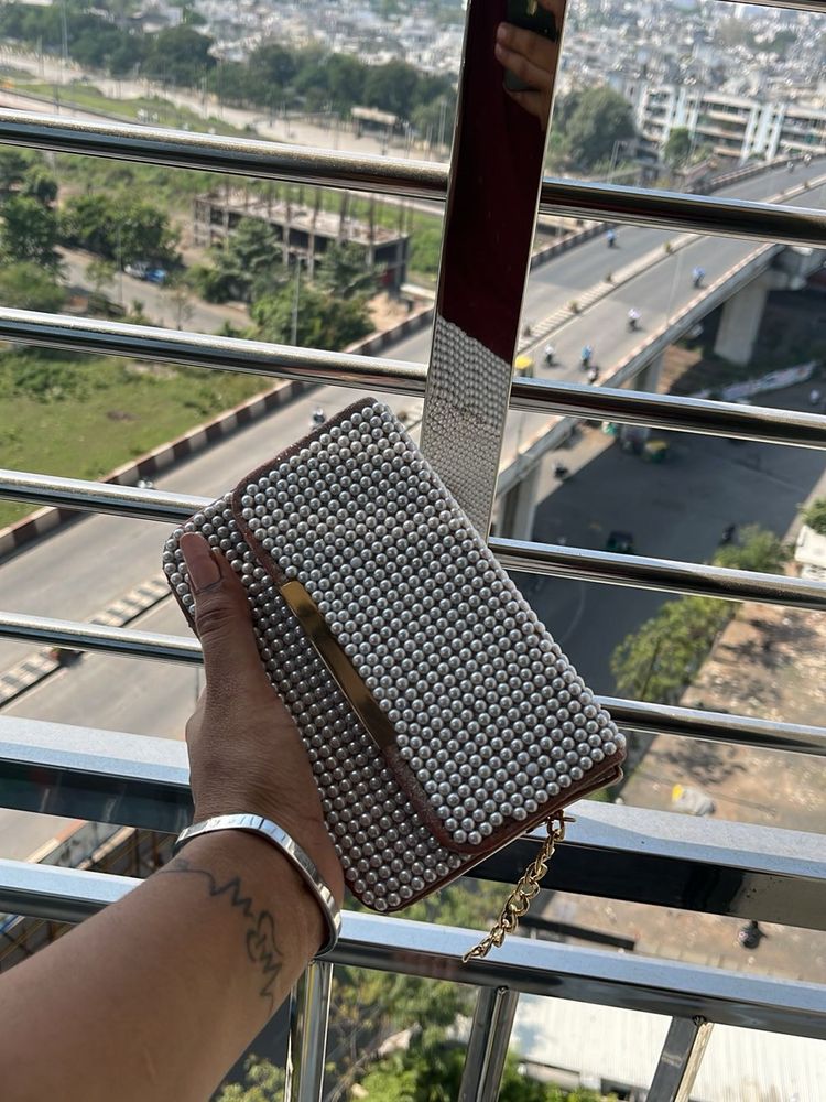Pearl Embellished Clutch