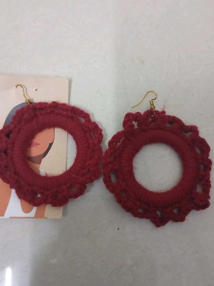 Handmade Crochet Hoop Earrings