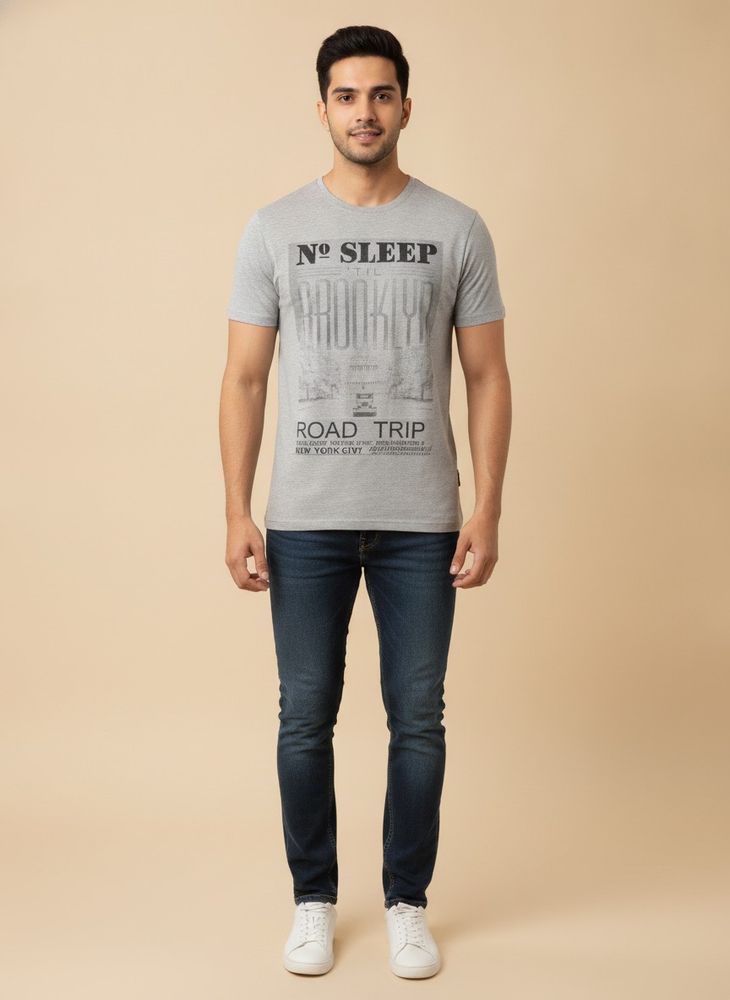 Stylish Grey Graphic T-Shirt