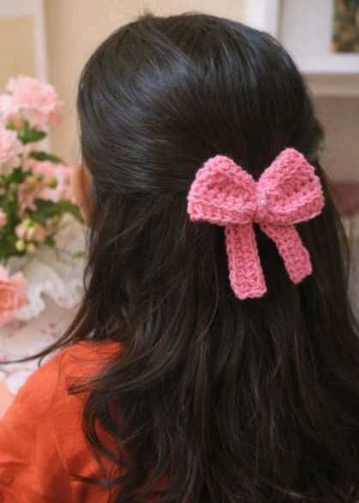 Handmade Crochet Bow Hair Clip