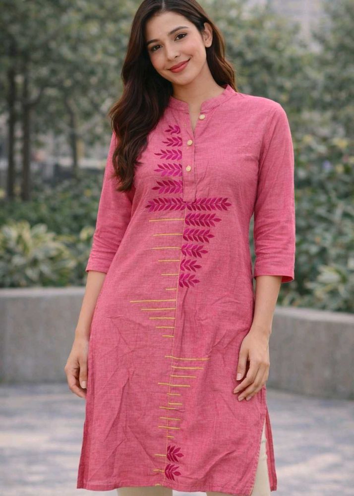 Elegant Pink Embroidered Kurta