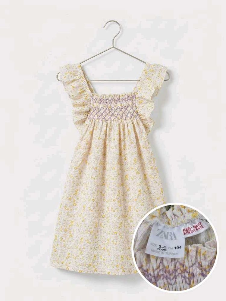 Zara Floral Smocked Dress