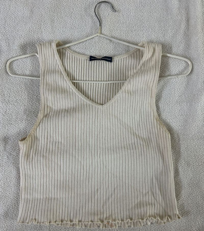 Ribbed V-Neck Tank Top