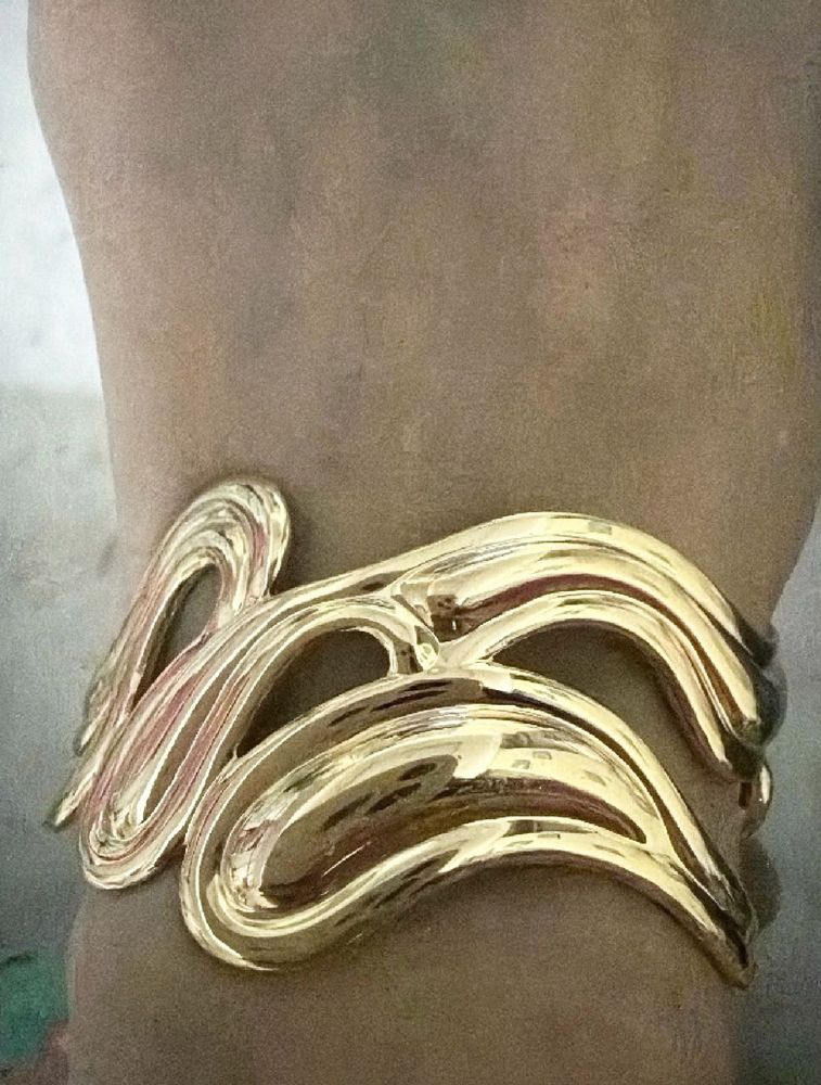 Chunky Gold Tone Statement Bangle