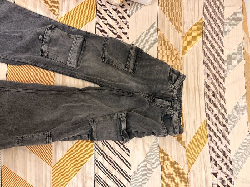 Grey Cargo Jeans