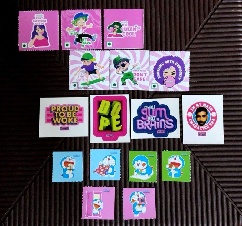 collection of 16 fmcg freebies stickers