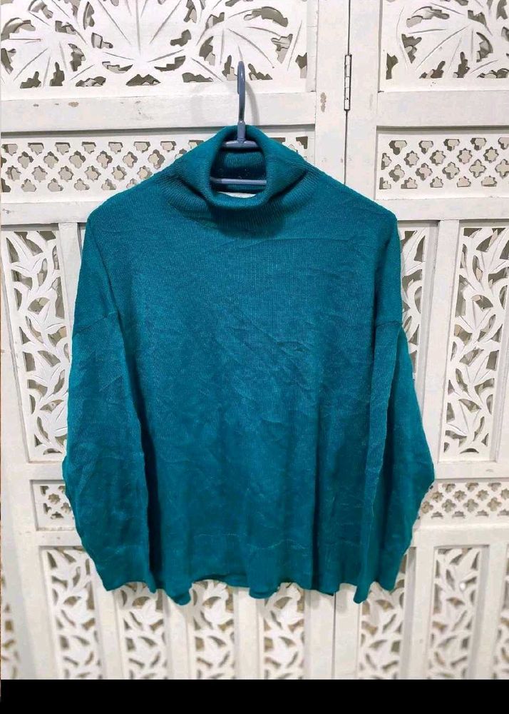 Cozy TEAL Turtleneck Sweater