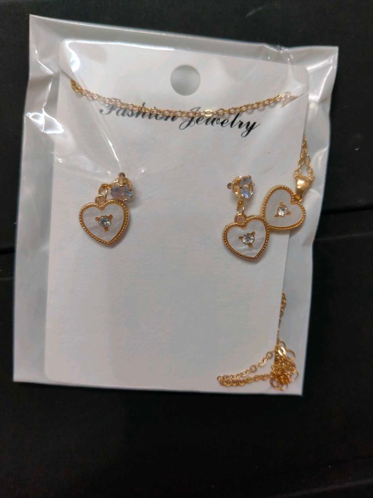 Heart Pendant Necklace &amp; Earring Set