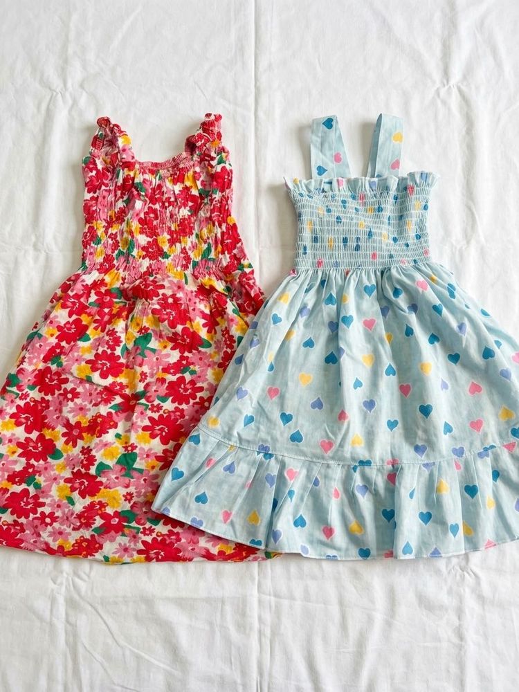 Girls Floral &amp; Heart Print Dresses (2-Pack)