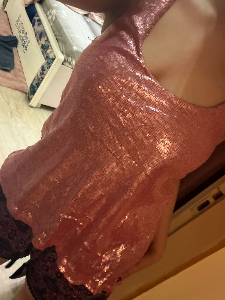 Party pink sequence top