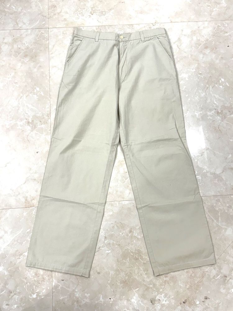 Beige Straight Leg Pants
