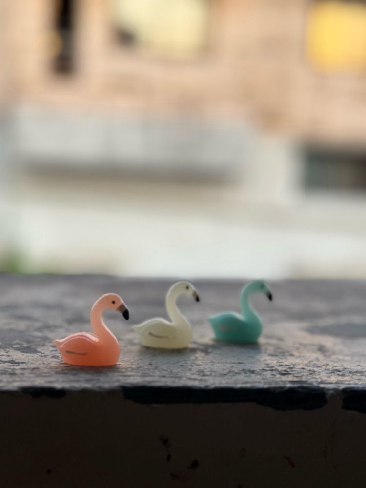 Set Of 3 Colourful Birds Miniature