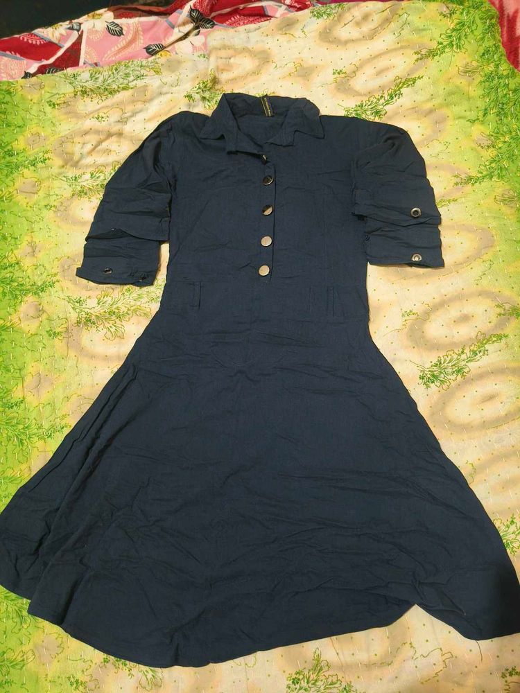 Navy Blue Midi Dress