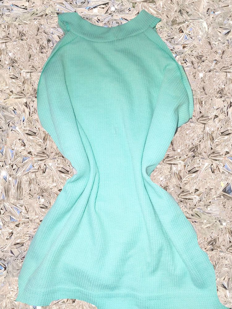 Cyan Blue Crop Top