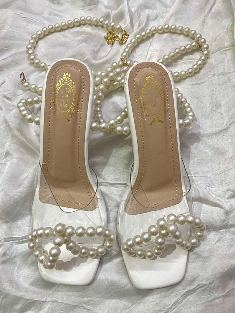 Chic Pearl Embellished Heels