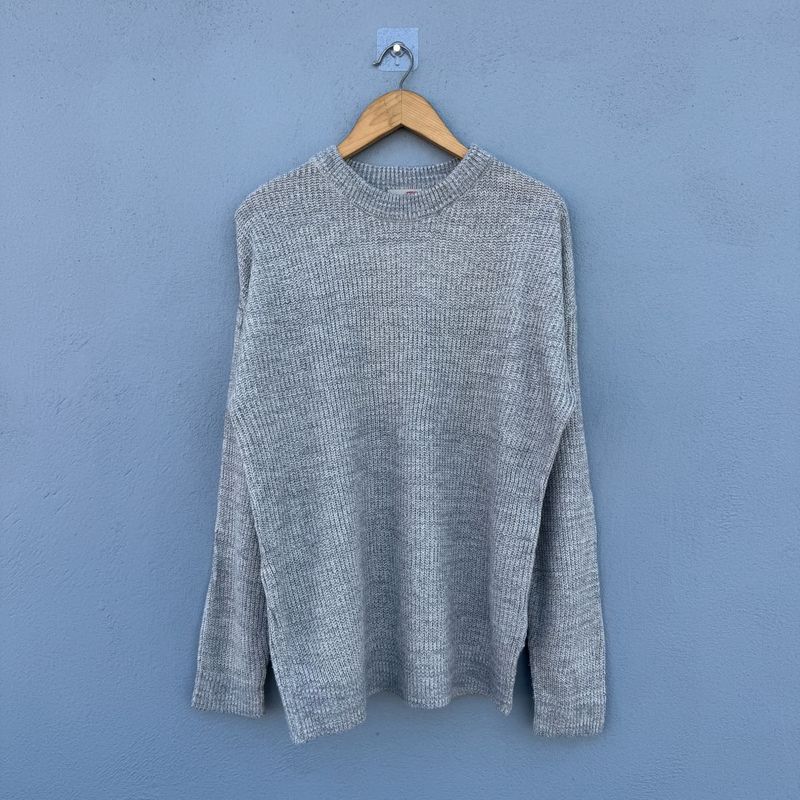 Gray Knit Pullover Sweater
