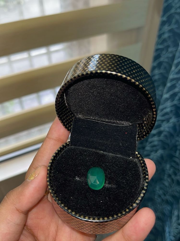Elegant Green panna Gemstone  in Box