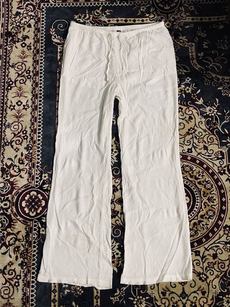 White Palzzo Drawstring Pant
