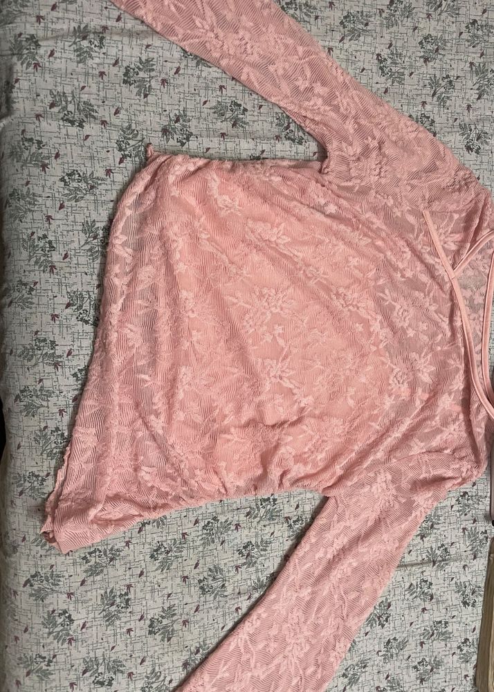 Sheer Lace Long Sleeve Top