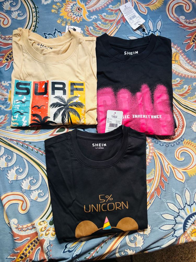 3 t-shirt Shein Graphic Tees Bundle