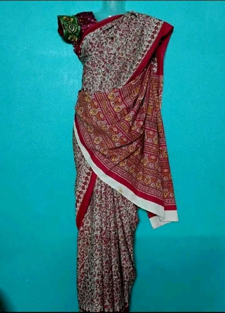multi colour crape saree