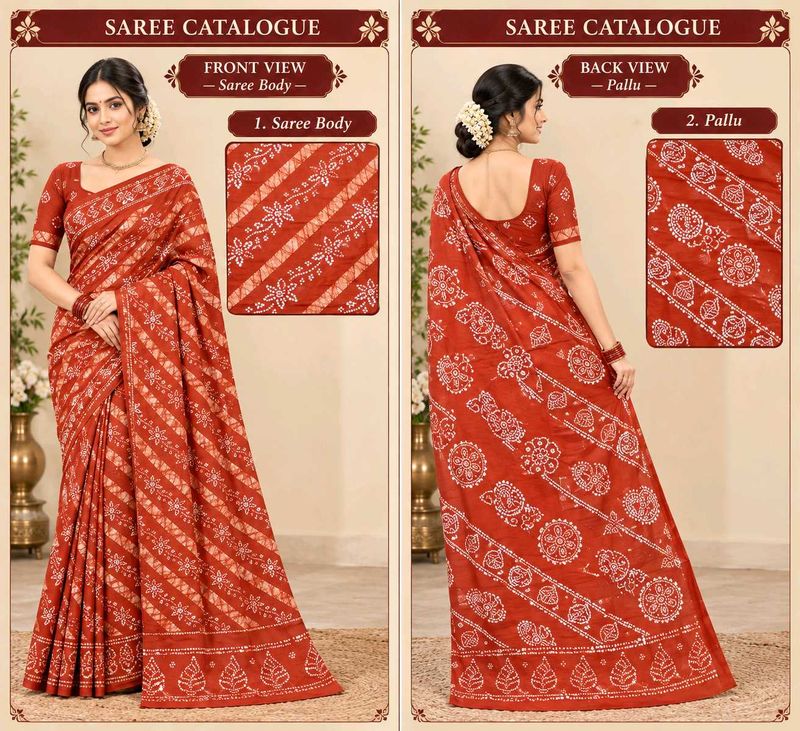 Sungudi Sarees Single cross Bathik