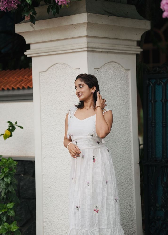 Chic White soft girl Embroidered Maxi Dress 🤍