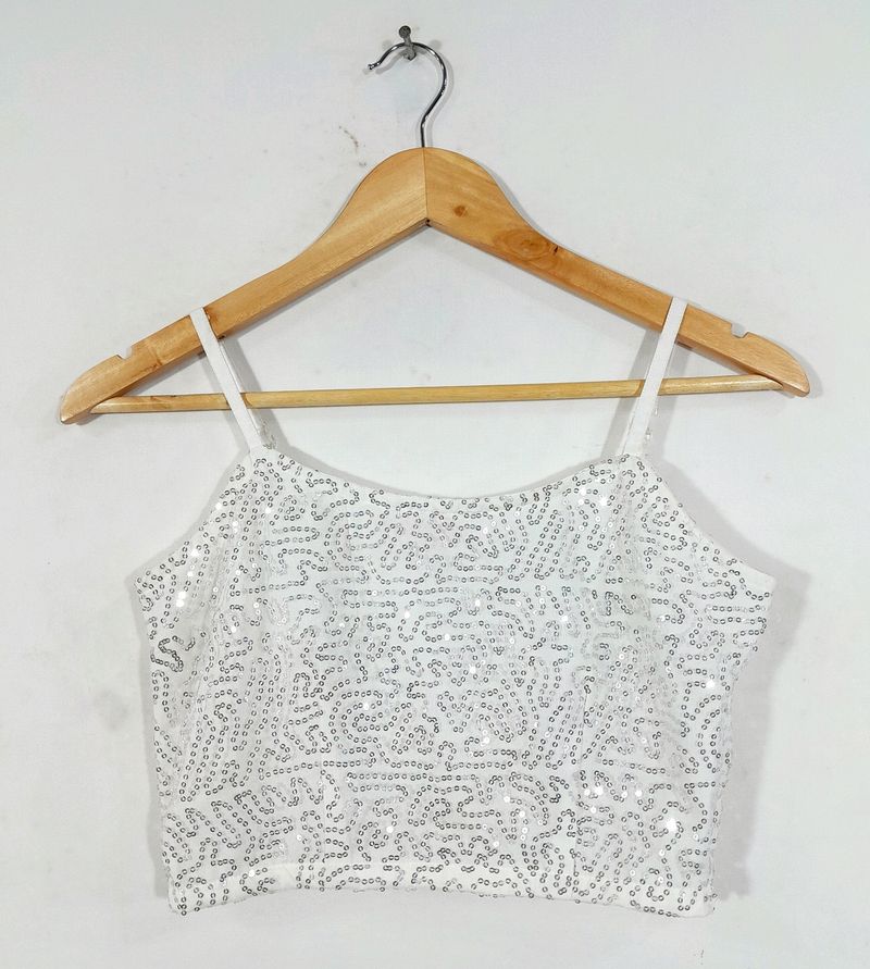 Studiorasa White Sequenced Netted Top (Women)