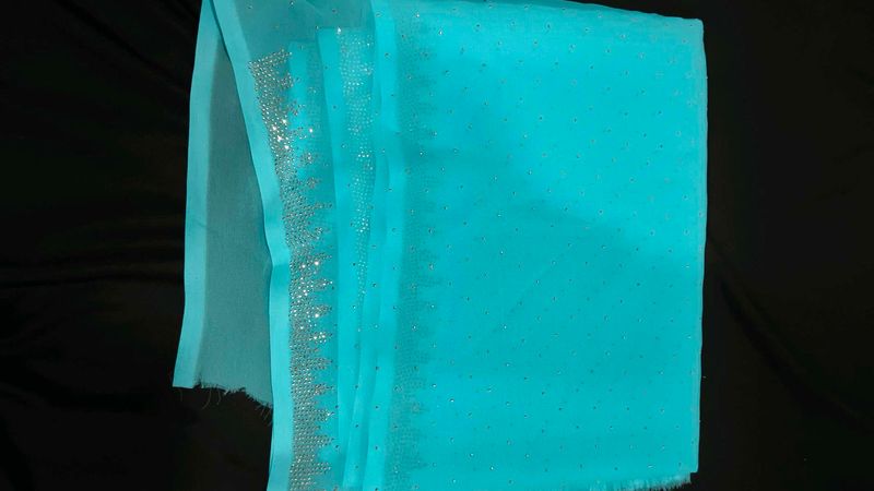 Stunning Blue Embellished Saree