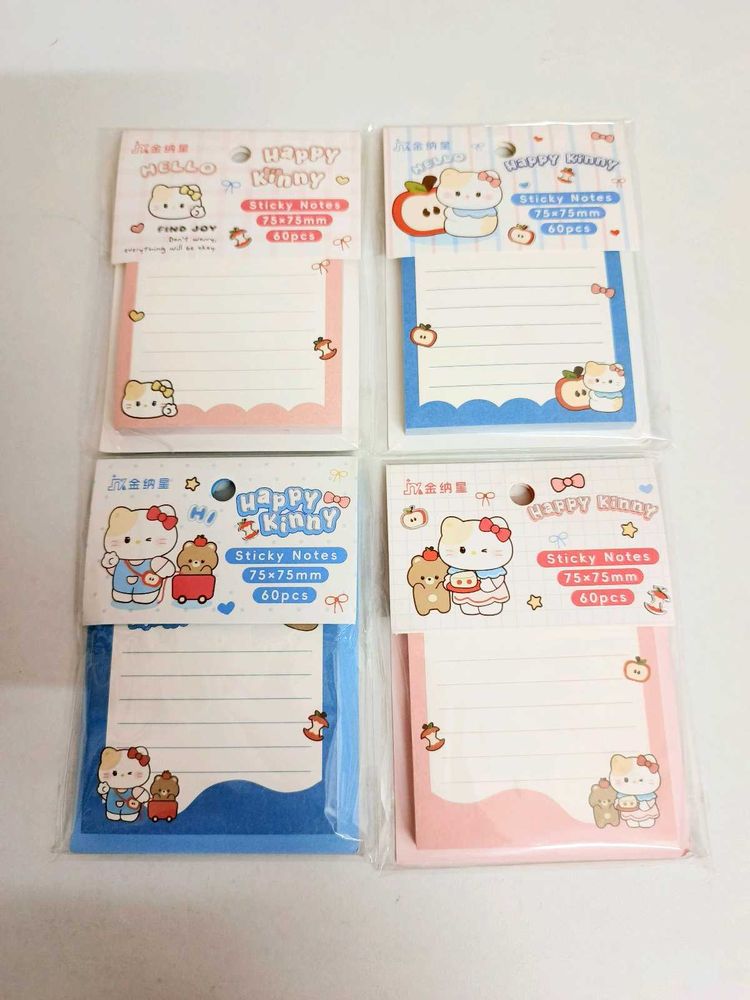 Set of 4 Kawaii Kitty Theme Sticky Notes