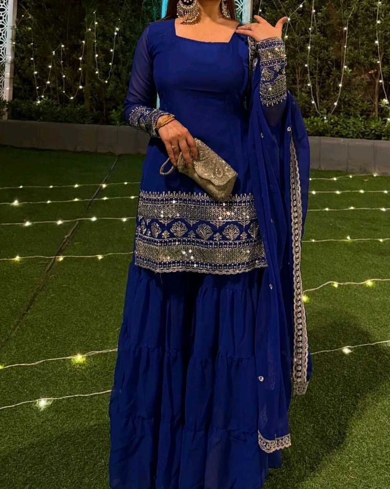 Royal Blue sharara Set