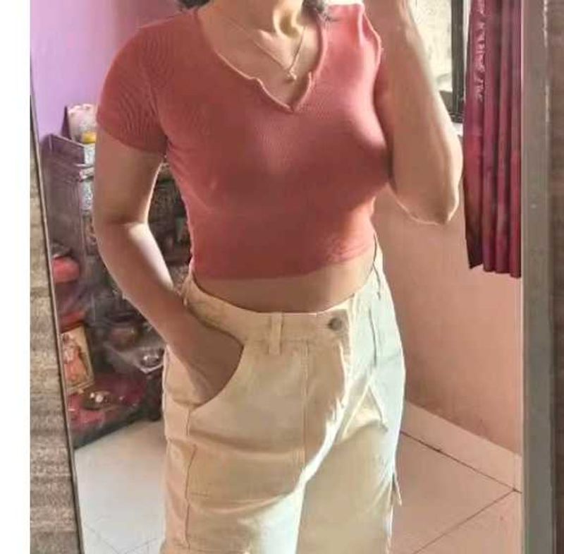Cute Coral Crop Top