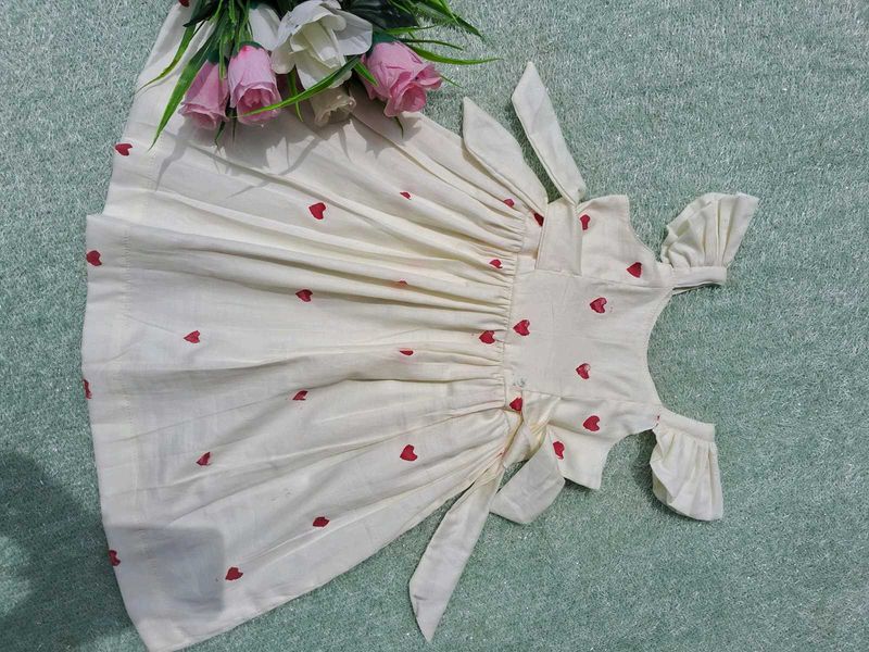 Heart Print Dress Baby Frock