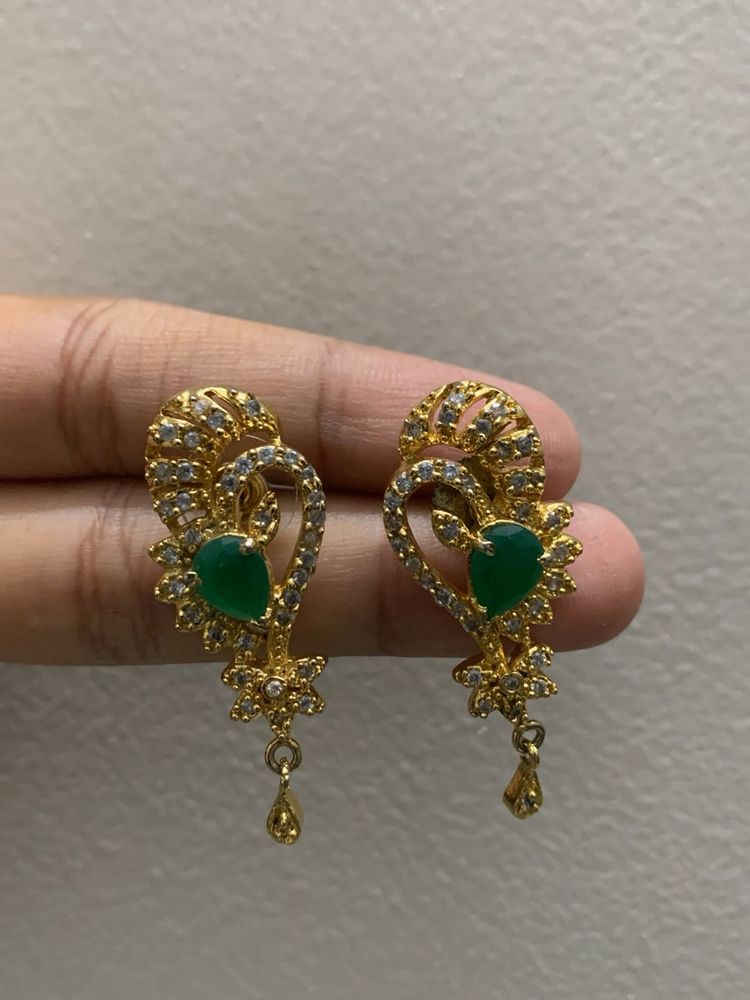 Elegant Gold Peacock Earrings