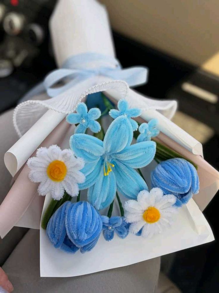 Beautiful Blue Artificial Flower Bouquet