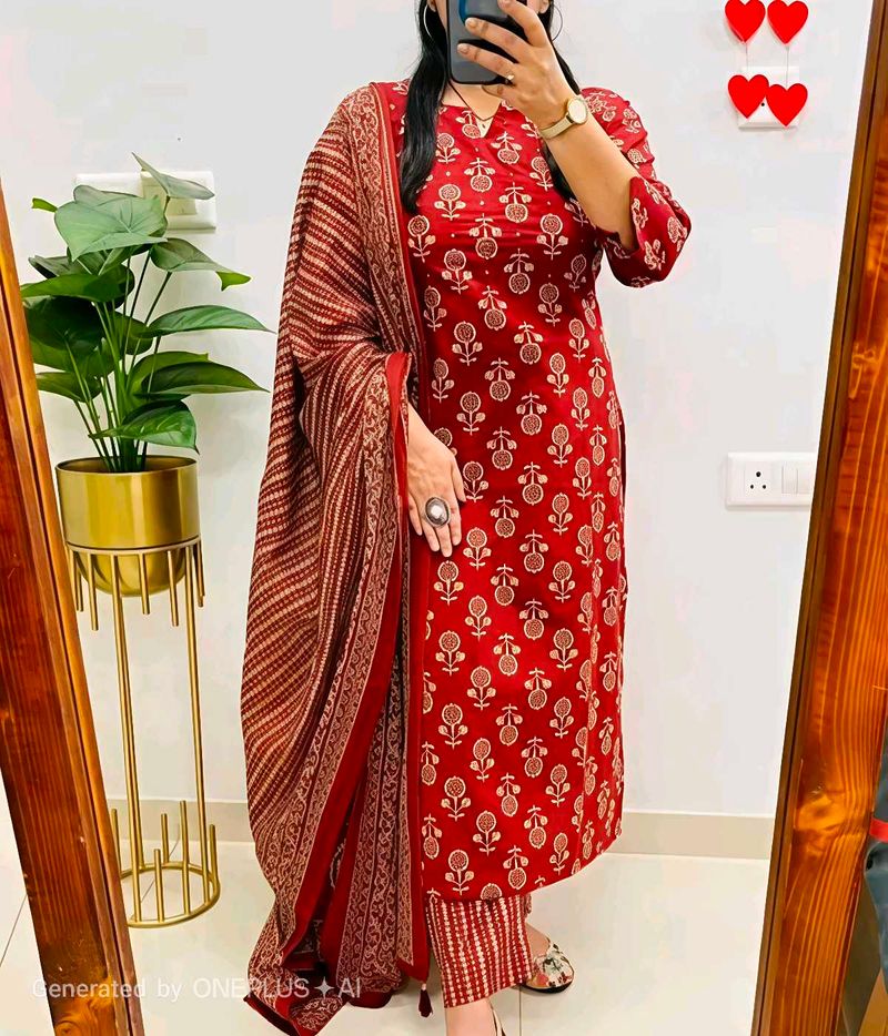 ♥️🩷3 Pc Kurta Set with Dupatta