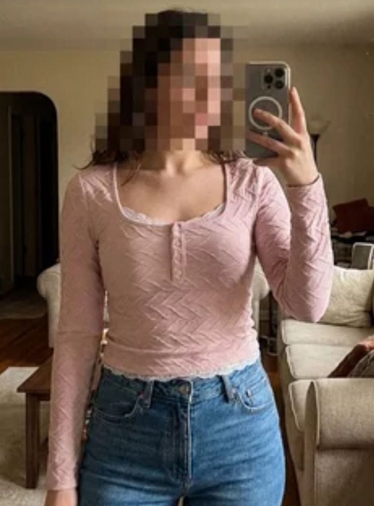 Pink Lace Top Savana