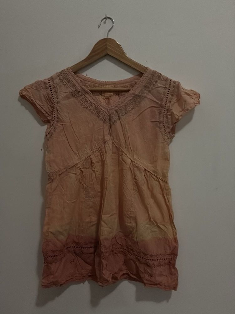 Boho Peach Ombre top