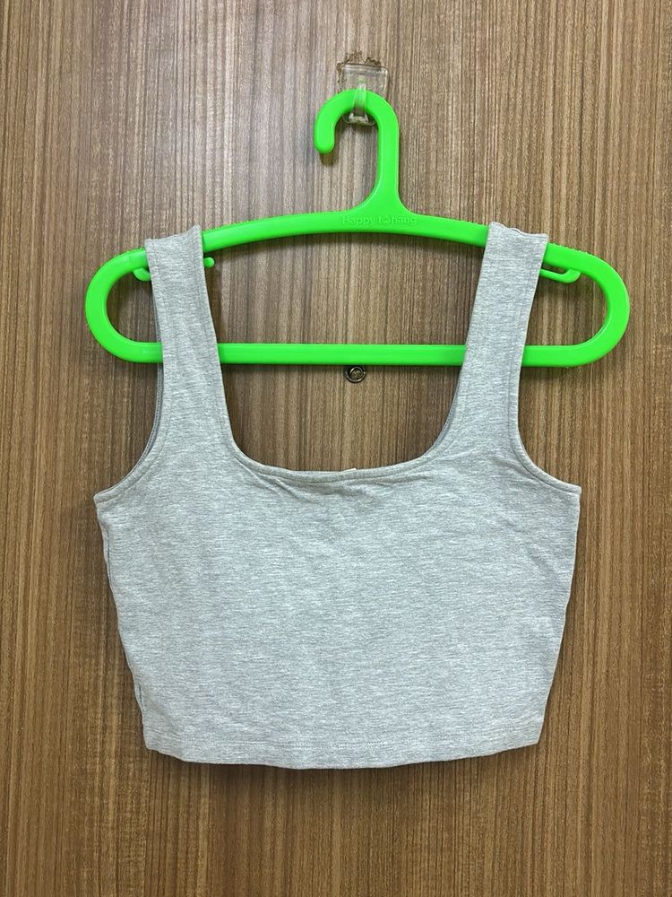 Grey Crop Tank Top
