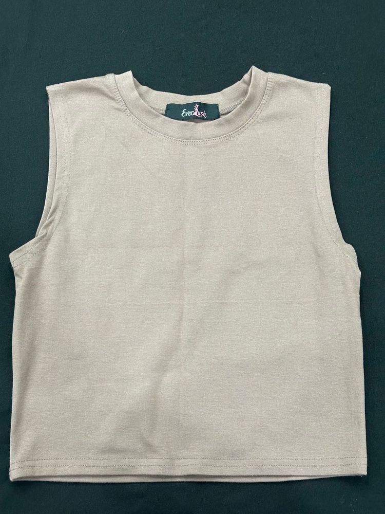 Solid Sleeveless Crop Top