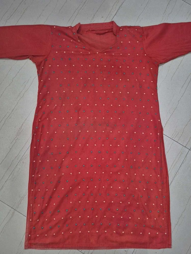 Red Polka Dot Kurta