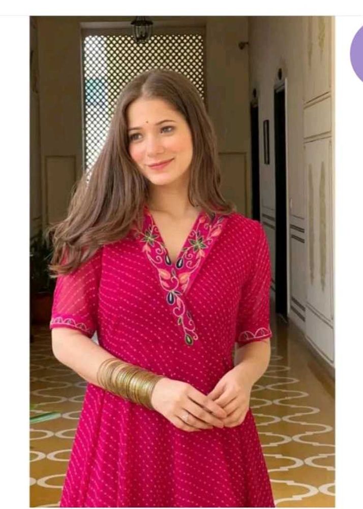 Elegant Pink one piece Embellished Neckline