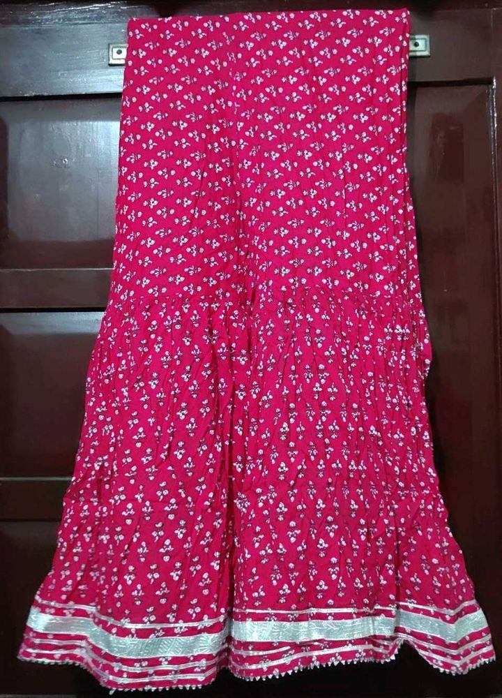 magenta palazzo pants and dupatta set