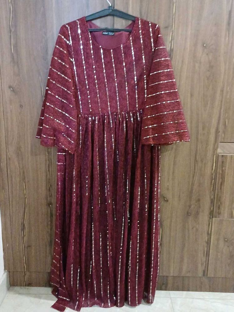 Sparkling Maroon Ethnic Gown