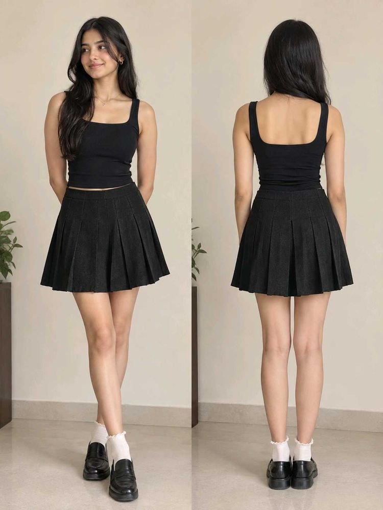 Pleated Mini Skirt