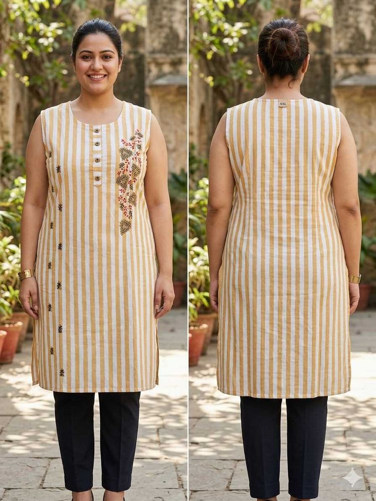 cotton  yellow kurti