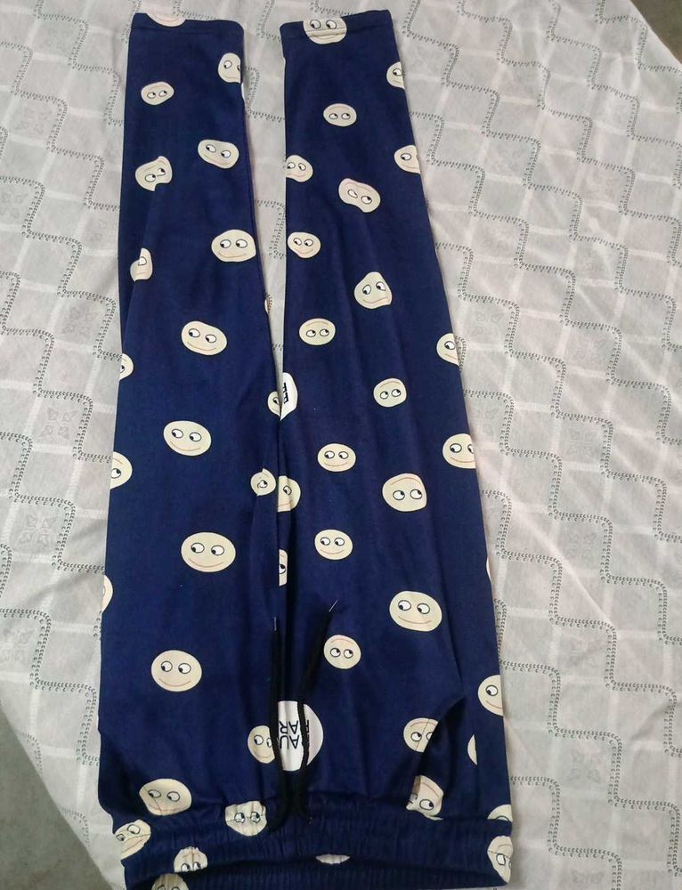 Cute Printed Navy Blue Pajama Pants