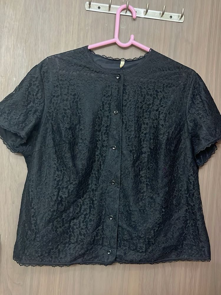 Elegant Black Lace Top for L and Xl
