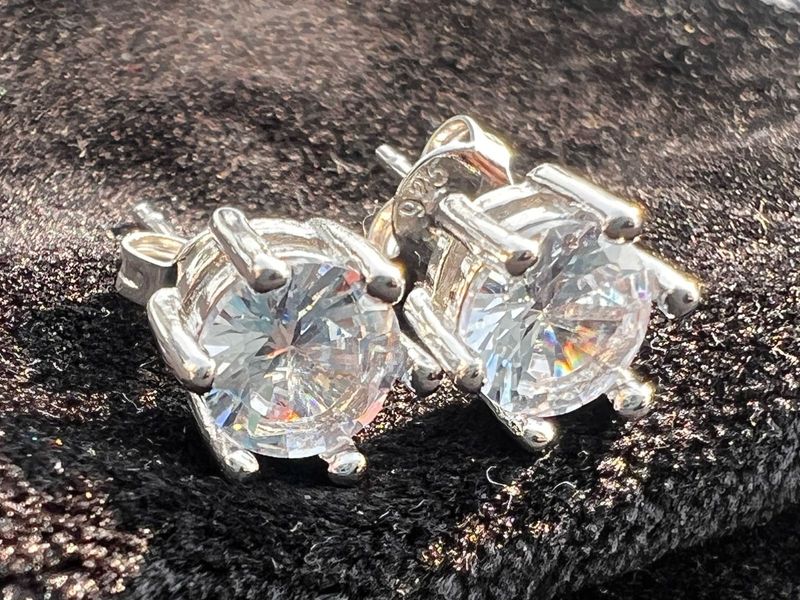 Elegant Round-Cut Stud Earrings