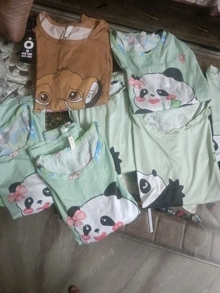Cute Panda &amp; Simba Pajama Tops